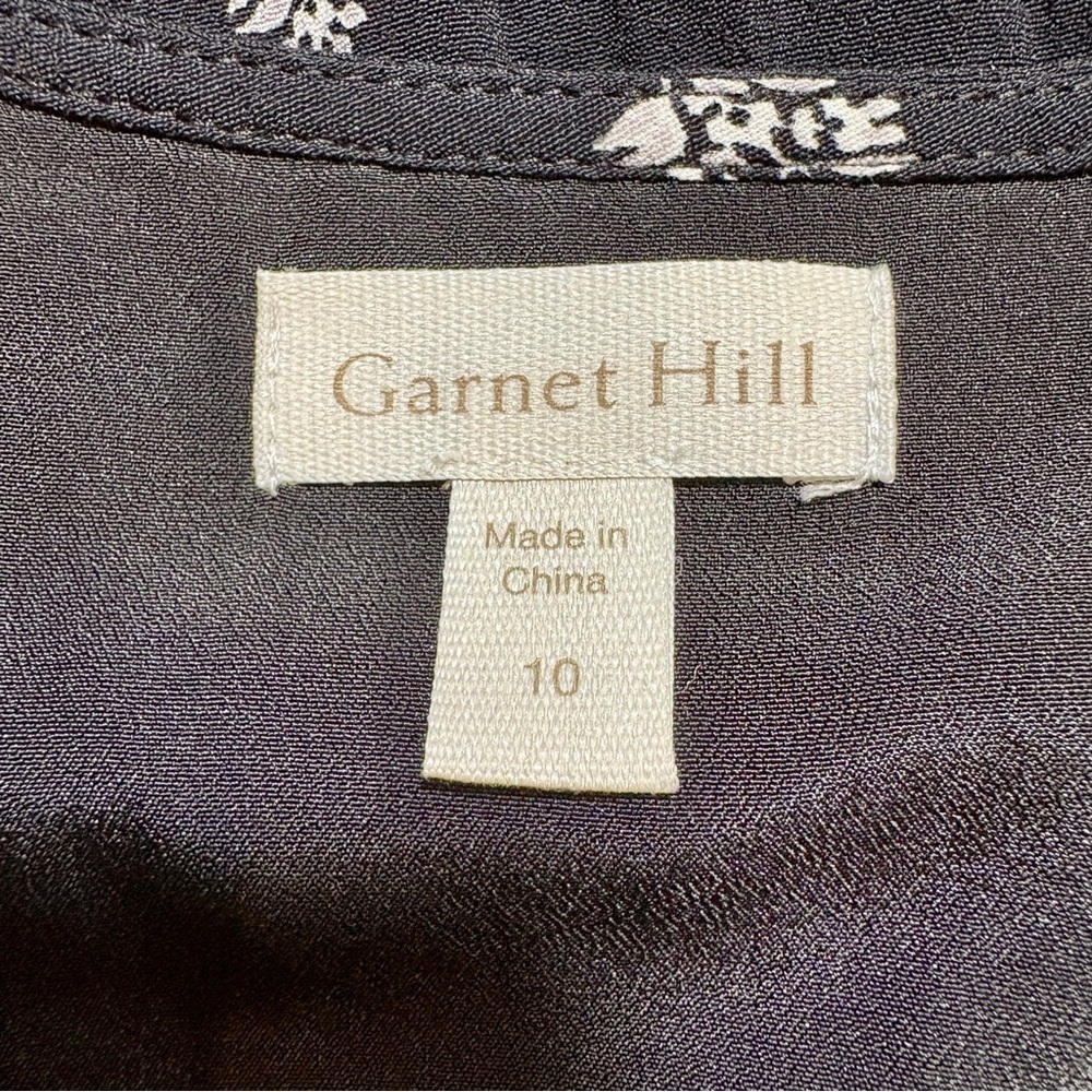 Garnet Hill Black Floral Midi Dress - Picture 5 of 7
